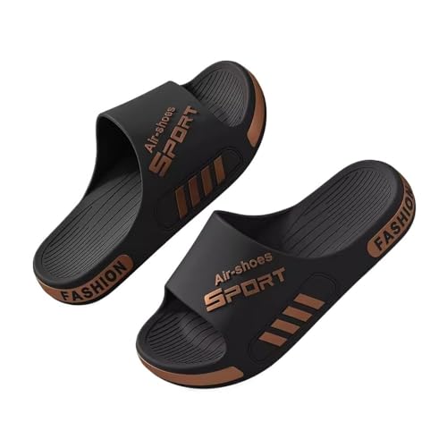 zhuyanbo007 Badezimmer-Hausschuhe Herren Sommer Hausschuhe - Badesandalen Indoor/Outdoor, Große Größen für Home Sower, Unisex(Blackgold,48 EU) von zhuyanbo007