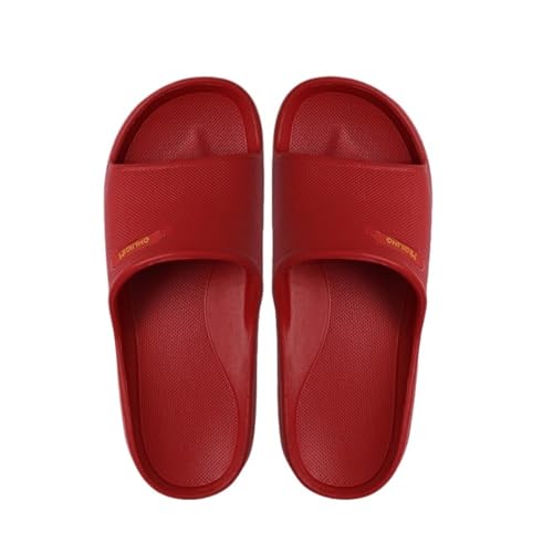zhuyanbo007 Badezimmer-Hausschuhe Sommer for Herren in großen Größen – Badezimmer-Sandalen mit dicker Sohle für Home Sower, Unisex(Red,50EU) von zhuyanbo007