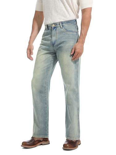 Herren Baggys Relaxed Loose Fit Jeans 80s 90s Vintage Straight Wide Leg Denim Lässiger Skater Stil y2k FGGN36W30L von ziilay