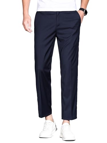 ziilay 7 8 Hose Herren Sommer smart Pants Anzug Optik Stretch leicht modern elegant Business Casual 8293BL32W26L von ziilay