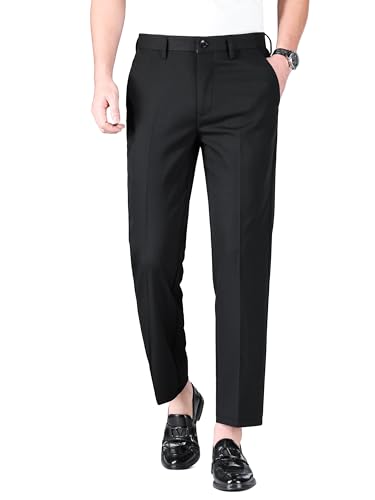 ziilay 7 8 Hose Herren Sommer smart Pants Anzug Optik Stretch leicht modern elegant Business Casual 8362BK29W26L von ziilay