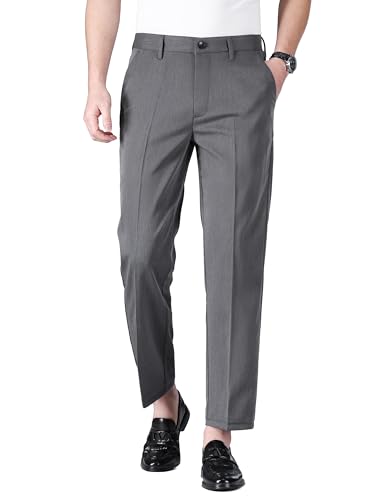 ziilay 7 8 Hose Herren Sommer smart Pants Anzug Optik Stretch leicht modern elegant Business Casual 8362bGY34W26L von ziilay
