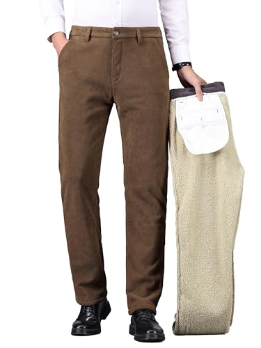 ziilay Cordhose Herren Winter Gefüttert mit Fleece Stretch Kord Anzughose Kordhose Schneehose 8336hCO28W30L von ziilay