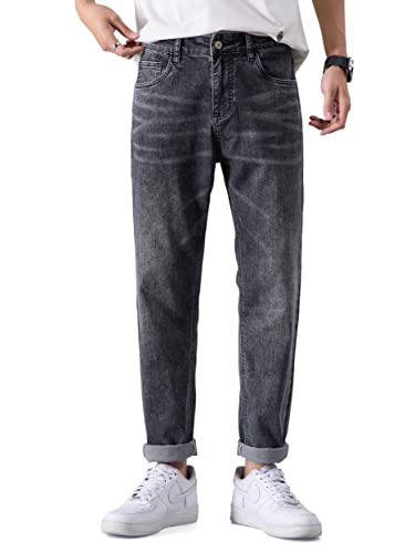 ziilay Jeans Herren Leichte Sommerjeans Lang Dünner Leichter Stoff Büro Lang Business Freizeit 1213BKGY37W31L von ziilay