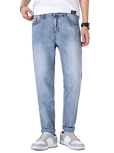 ziilay Lyocell Sommer Jeans für Herren Leicht Stretch Leichte Sommerjeans Dünner Leichter Stoff Lang Slim Fit von ziilay