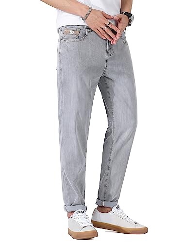 ziilay Lyocell Sommer Jeans für Herren Leicht Stretch Leichte Sommerjeans Dünner Leichter Stoff Lang Slim Fit von ziilay