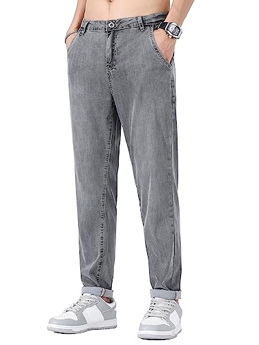 ziilay Lyocell Sommer Jeans für Herren Leicht Stretch Leichte Sommerjeans Dünner Leichter Stoff Lang Slim Fit von ziilay