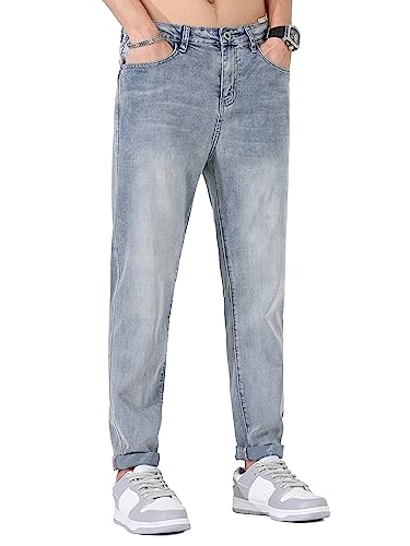 ziilay Lyocell Sommer Jeans für Herren Leicht Stretch Leichte Sommerjeans Dünner Leichter Stoff Lang Slim Fit von ziilay