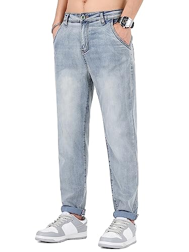 ziilay Lyocell Sommer Jeans für Herren Leicht Stretch Leichte Sommerjeans Dünner Leichter Stoff Lang Slim Fit von ziilay