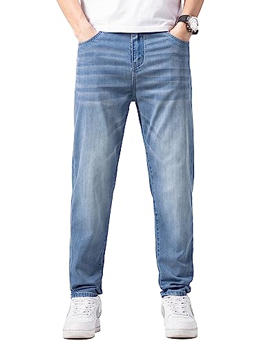 ziilay Lyocell Sommer Jeans für Herren Leicht Stretch Leichte Sommerjeans Dünner Leichter Stoff Lang Slim Fit von ziilay