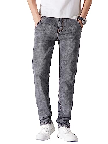 ziilay Sommer Jeans Herren Leicht Stretch Leichte Sommerjeans Dünner Leichter Stoff Lang Slim Fit Straight Leg von ziilay