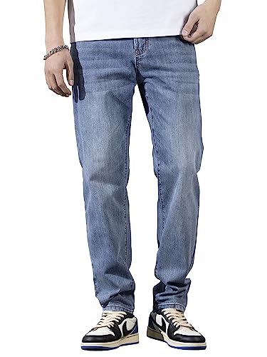 ziilay Sommer Jeans Herren Leicht Stretch Leichte Sommerjeans Dünner Leichter Stoff Lang Slim Fit Straight Leg von ziilay