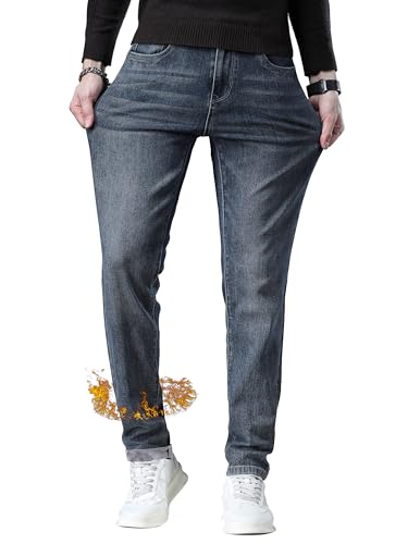 ziilay Thermo Jeans Herren Verjüngt Tapered Fit Winter Hose Thermohose gefütterte mit Fleece 9110rBLGY32W30L von ziilay