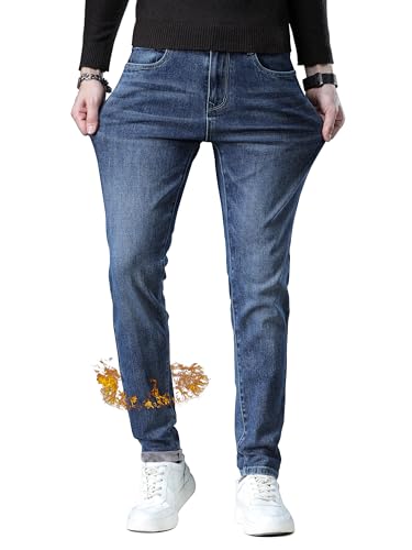 ziilay Thermo Jeans Herren Verjüngt Tapered Fit Winter Hose Thermohose gefütterte mit Fleece 9112rBL28W30L von ziilay