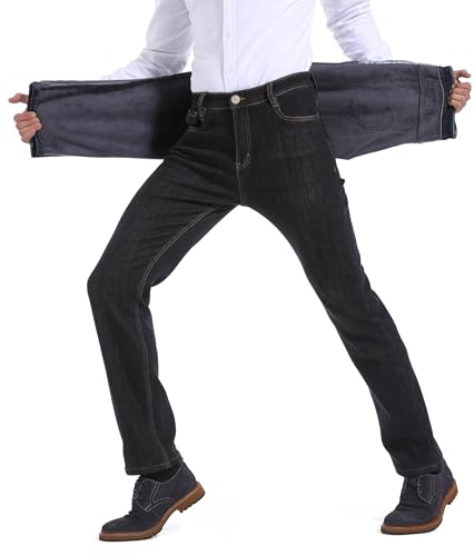 ziilay Thermojeans Herren Thermohose Schneehose gefütterte Winterhose Winterjeans mit Fleece gefüttert Hosen 6557HBK31W30L von ziilay