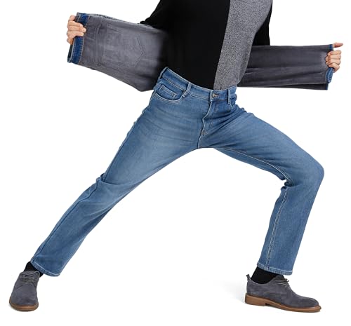 ziilay Thermojeans Herren Thermohose Schneehose gefütterte Winterhose Winterjeans mit Fleece gefüttert Hosen 6557SXBL 42W32L von ziilay