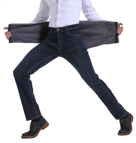 ziilay Thermojeans Herren Thermohose Schneehose gefütterte Winterhose Winterjeans mit Fleece gefüttert Hosen 6557hBL 33W34L von ziilay