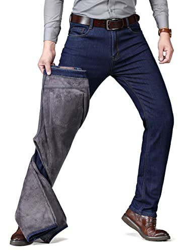 ziilay Thermojeans Herren Thermohose Schneehose gefütterte Winterhose Winterjeans mit Fleece gefüttert Hosen 8839HBL28W32L von ziilay