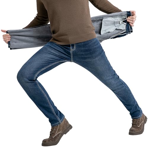 ziilay Thermojeans Slim Fit Herren Thermohose Schneehose gefütterte Winterjeans mit Fleece 1213rDBL31W32L von ziilay