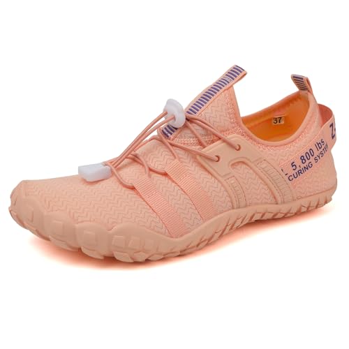 Wasserschuhe für Damen und Herren Barfußschuhe Unisex Badeschuhe Schnell Trocknend Strandschuhe Leicht Fitnessschuhe Weich Surfschuhe Poolschuhe für Tauchen,Surfen,Wandern,Yoga(Fleischfarbe,37EU) von ziitop