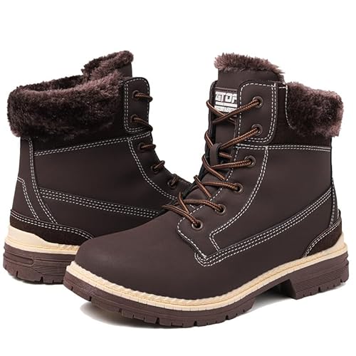 Winterstiefel Damen Gefüttert Winterschuhe Wasserdicht Schneestiefel Warme Winter Boots Kurzschaft Stiefeletten Outdoor Rutschfeste Wanderschuhe Wanderstiefel von ziitop