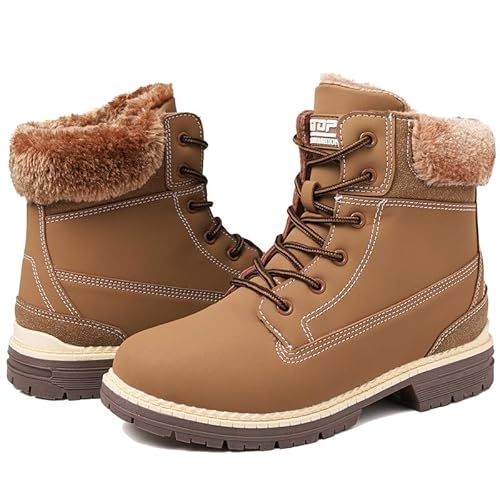 Winterstiefel Damen Gefüttert Winterschuhe Wasserdicht Schneestiefel Warme Winter Boots Kurzschaft Stiefeletten Outdoor Rutschfeste Wanderschuhe Wanderstiefel von ziitop