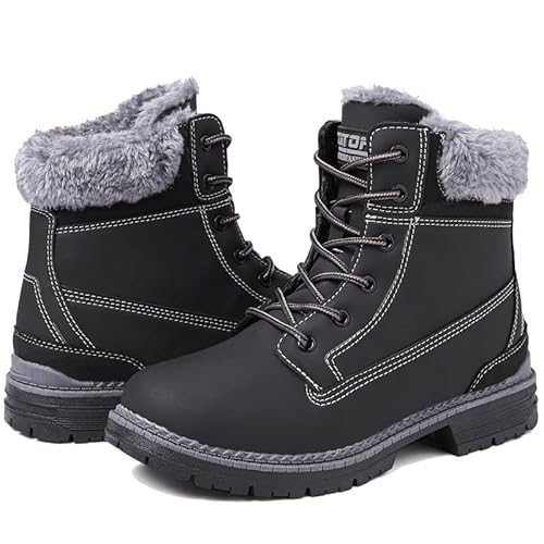 Winterstiefel Damen Gefüttert Winterschuhe Wasserdicht Schneestiefel Warme Winter Boots Kurzschaft Stiefeletten Outdoor Rutschfeste Wanderschuhe Wanderstiefel von ziitop