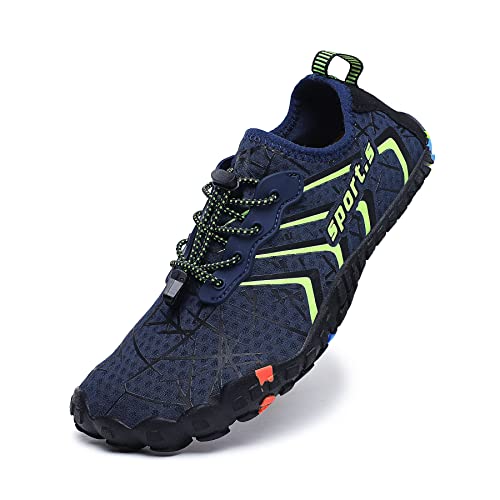 ziitop Badeschuhe Damen Herren Strandschuhe Schnell Trocknend Wasserschuhe Drainagelöcher Strand Schwimmschuhe Unisex Barfußschuhe für Kajakfahren Studio Traillauf Wandern(EU36 Blau) von ziitop