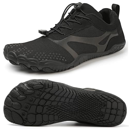 Barfußschuhe Badeschuhe Herren Wasserschuhe Damen Breite Zehenbox Barfussschuhe Traillaufschuhe Slip On Atmungsaktiv Surfschuhe rutschfest Aquaschuhe Zero-Drop Sohlen Outdoor Wander Fitnessschuhe von ziitop