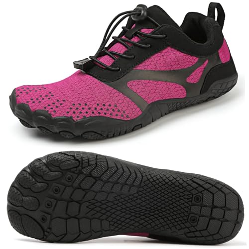 Barfußschuhe Badeschuhe Herren Wasserschuhe Damen Breite Zehenbox Barfussschuhe Traillaufschuhe Slip On Atmungsaktiv Surfschuhe rutschfest Aquaschuhe Zero-Drop Sohlen Outdoor Wander Fitnessschuhe von ziitop