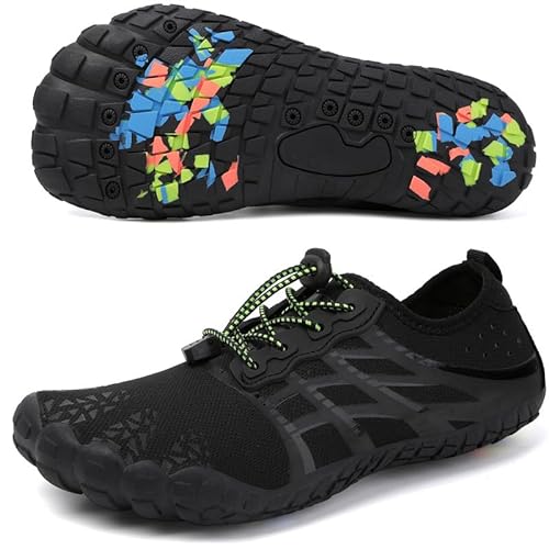 ziitop Barfußschuhe Herren Wasserschuhe Damen Barfußschuhe Damen Wasserschuhe Herren Aquaschuhe Strandschuhe Schnell Trocknen Surfschuhe Schwimmschuhe für Beach Pool Surfen Yoga(Schwarz1 39EU) von ziitop