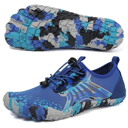 Barfußschuhe Herren Wasserschuhe Damen Barfußschuhe Damen Wasserschuhe Herren Aquaschuhe Damen Strandschuhe Schnell Trocknen Surfschuhe Schwimmschuhe Unisex für Beach Pool Surfen Yoga(Blau 43EU) von ziitop