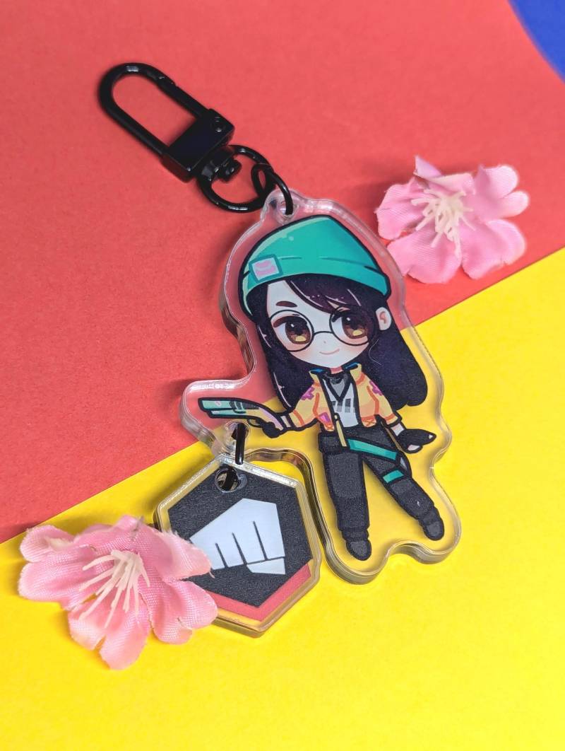 Killjoy Keychain | Valorant Acrylic Charm Double-Sided Gift For Gamer Gunbuddy von zilerArt