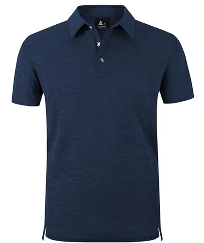 zitysport Poloshirts Herren Kurzarm Regular Fit Polo Hemd Schnelltrocknend T-Shirts Sommer Sport Funktionsshirt Leicht Golf Polo Shirt Männer(Marineblau-3XL) von zitysport