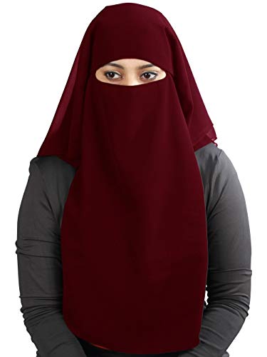 ziya Muslim Damen Kleid Niqab 3 Schichten Georgette Burka - mehrfarbig - Einheitsgröße von ziya