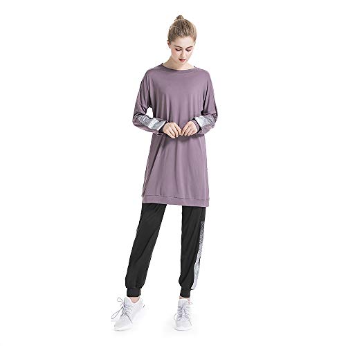 ziyimaoyi Muslimen Trainingsanzüge Frauen Islamischer Trainingsanzug Muslimah Sweatshirt Sets Gr. 42, violett von ziyimaoyi