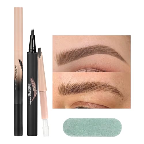 zjhukfmc Eyebrow Bleistift, Augenbrauenstift Set - Verbesserter flüssiges Mikroblading Eyebrow Stift | Teardrop-abgewinkelter Pinsel, 4-zeitlicher Micro-Gabel-Tipp-Applikator, den ganzen Tag bleiben, von zjhukfmc