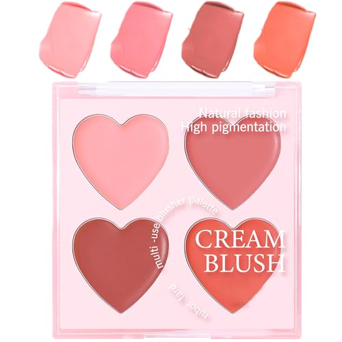zjhukfmc Make-Up Blush Palette - 4 Farben Blush Gesichts-Make-Up | Lang Anhaltende Kosmetik Für Damen Und Mädchen – Als Geschenk Für Freundin Oder Schwester von zjhukfmc