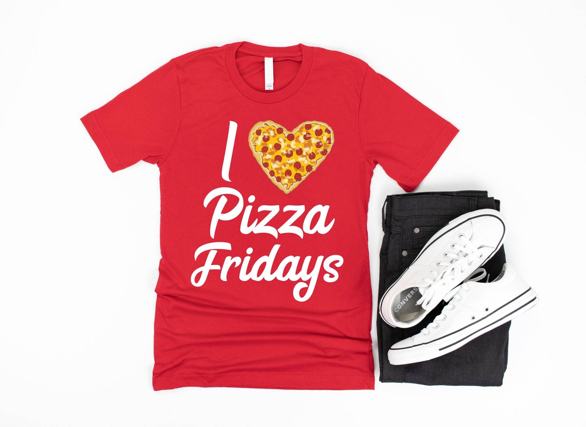 Ich Liebe Pizza Freitags Shirt - Lustiges Schulpizza Cafeteria Party T-Shirt Familien Nacht Kinder Männer Damen Freitag von zjthreads