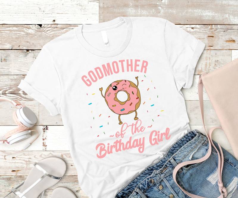 Patin Des Geburtstagskind-T-Shirts - Gott-Mutter-Lustiges Donut Kurz-Hülse Unisex T-Shirt von zjthreads