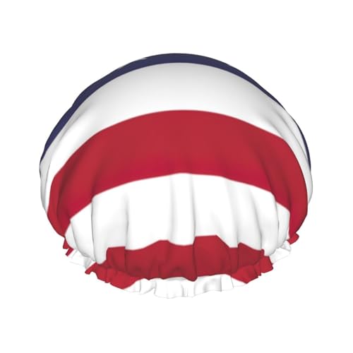Duschhaube, Motiv: amerikanische Flagge, wiederverwendbar, wasserdicht, doppellagig, für Damen von zkyfll
