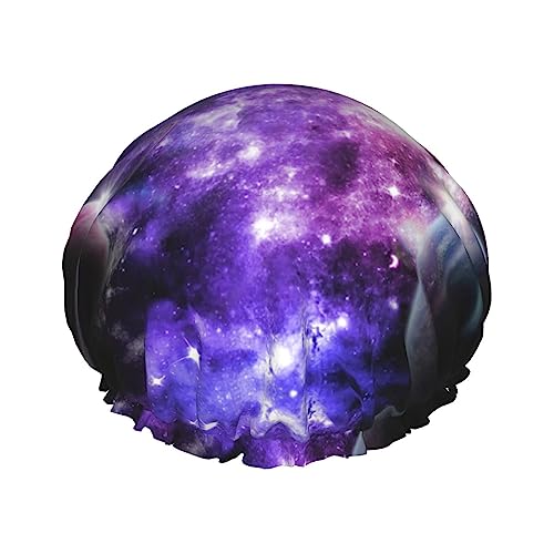 Galaxy Sky Druck Frauen Duschhauben Badehaube Wiederverwendbare wasserdichte Doppelschichten Haarkappe Komfort von zkyfll