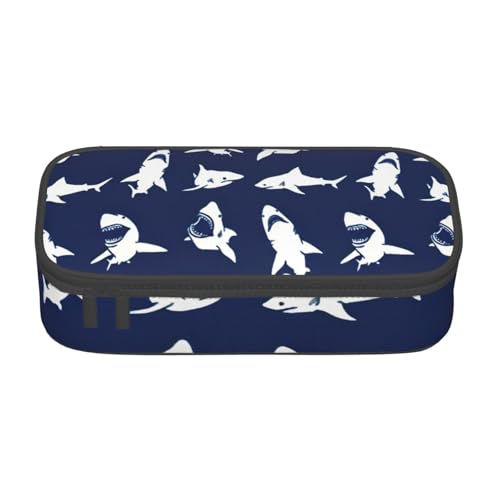 Zkyfll Federmäppchen mit Haifischmuster und verschiedenen Gesten, großes Fassungsvermögen, tragbare Tasche, Make-up-Tasche, Kosmetiktasche Zkyfll Federmäppchen mit Haifischmuster und verschiedenen Gesten, großes Fassungsvermögen, tragbare Tasche, Make-up-Tasche, Kosmetiktasche von zkyfll