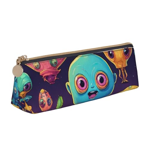 zkyfll Alien Astronaut Leder Federmäppchen Schreibwaren Organizer Make-up Tasche von zkyfll