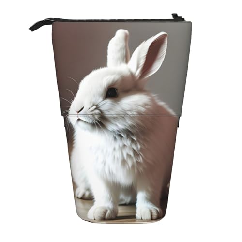 zkyfll Cry White Rabbit Print Vertikales Federmäppchen, Teleskop-Halter, schönes Federmäppchen, Stifte-Organizer von zkyfll