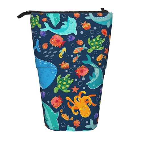 zkyfll Federmäppchen, Motiv: Ozean, Wal, Fisch, Oktopus, aufrechtes Federmäppchen, Teleskop-Bleistifthalter, niedliches Federmäppchen, Bleistift-Organizer zkyfll Federmäppchen, Motiv: Ozean, Wal, Fisch, Oktopus, aufrechtes Federmäppchen, Teleskop-Bleistifthalter, niedliches Federmäppchen, Bleistift-Organizer von zkyfll