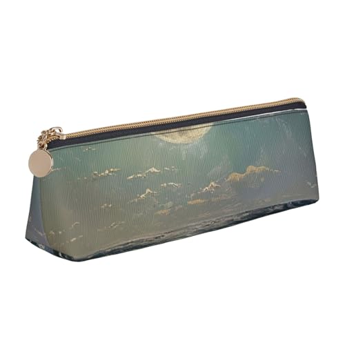zkyfll Federmäppchen aus Leder, Motiv: Mond und Meer, personalisierbar zkyfll Federmäppchen aus Leder, Motiv: Mond und Meer, personalisierbar von zkyfll