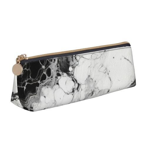 zkyfll Federmäppchen aus Leder, Schwarz / Weiß, Marmor-Druck, personalisierbar, Schreibwaren-Organizer, Make-up-Tasche zkyfll Federmäppchen aus Leder, Schwarz / Weiß, Marmor-Druck, personalisierbar, Schreibwaren-Organizer, Make-up-Tasche von zkyfll