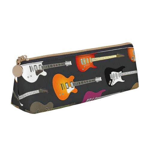 zkyfll Federmäppchen aus Leder mit Akustik- und Gitarren-Druck, personalisierbar, Federmäppchen, Schreibwaren, Organizer, Make-up-Tasche zkyfll Federmäppchen aus Leder mit Akustik- und Gitarren-Druck, personalisierbar, Federmäppchen, Schreibwaren, Organizer, Make-up-Tasche von zkyfll