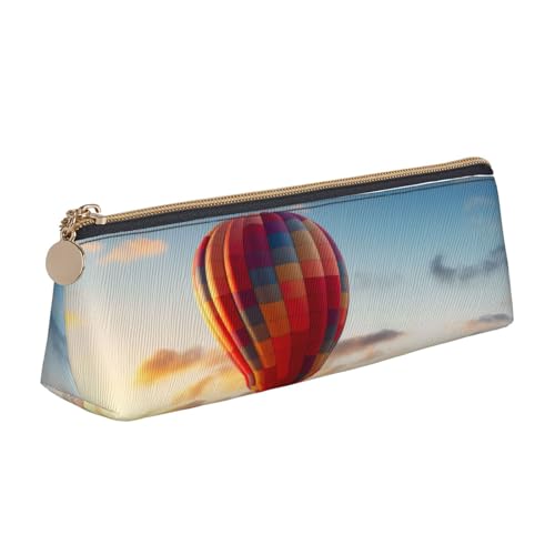 zkyfll Federmäppchen aus Leder mit Heißluftballon-Druck, Schreibwaren-Organizer, Make-up-Tasche von zkyfll